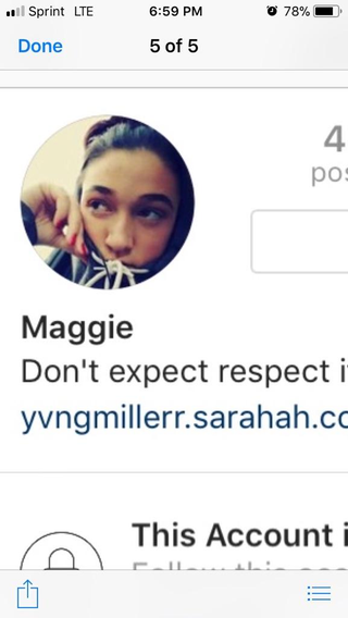 Maggie’s Instagram page (courtesy of Shane Brandon)